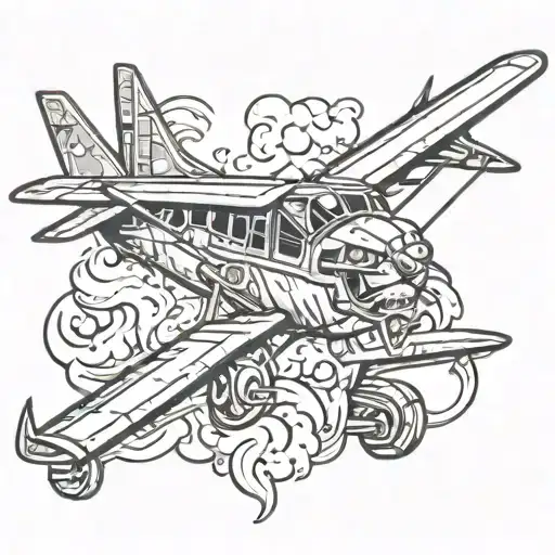 Lion Face With A Plane