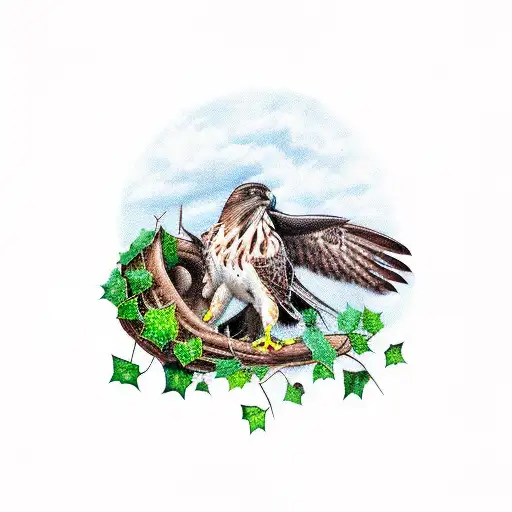 Hawk With Ivy On A Wrecking Ball