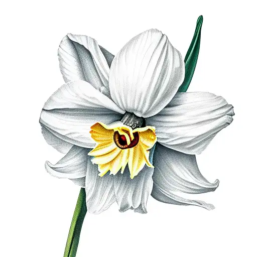 Daffodil With Cardinal