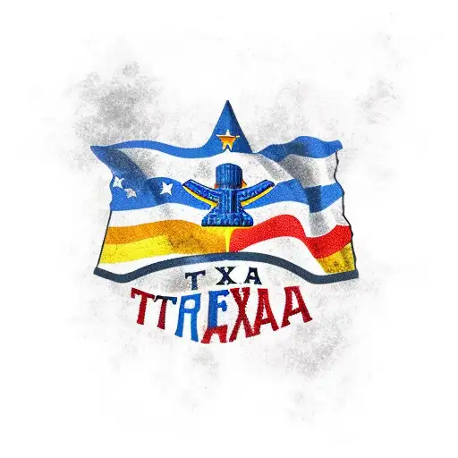 Texas Flag With Alamo