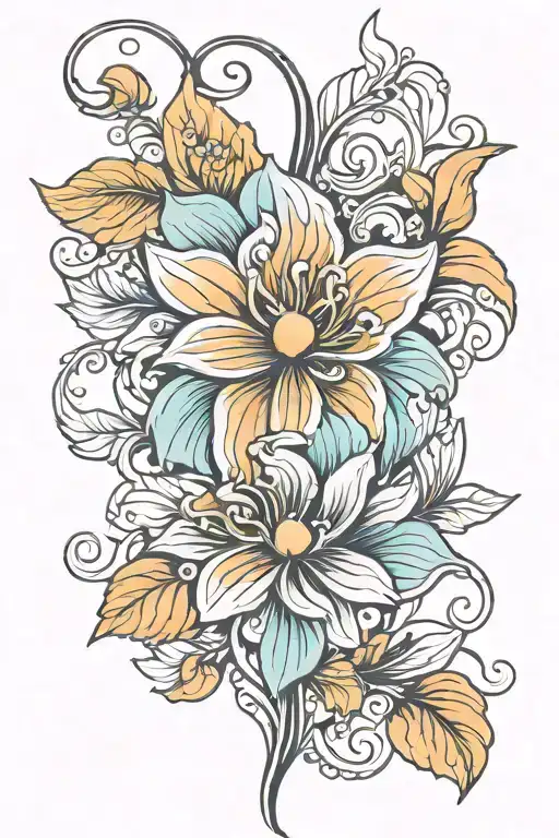 Incorporate Ancient Greek Ornament Elements Into A Floral Design For A Unique