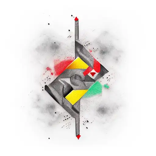 Random Tattoo With Black And Red