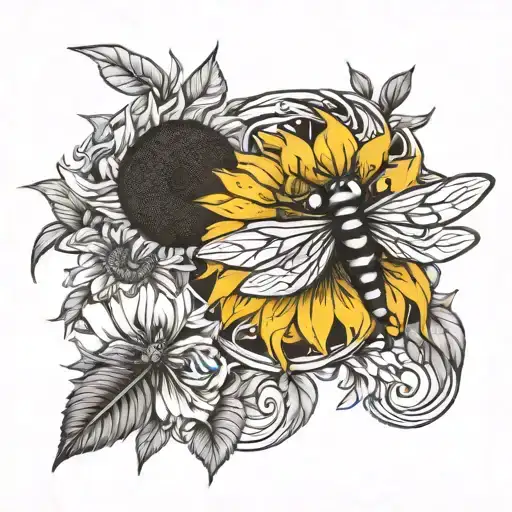 Sunflowers Horseshoe Dragonfly