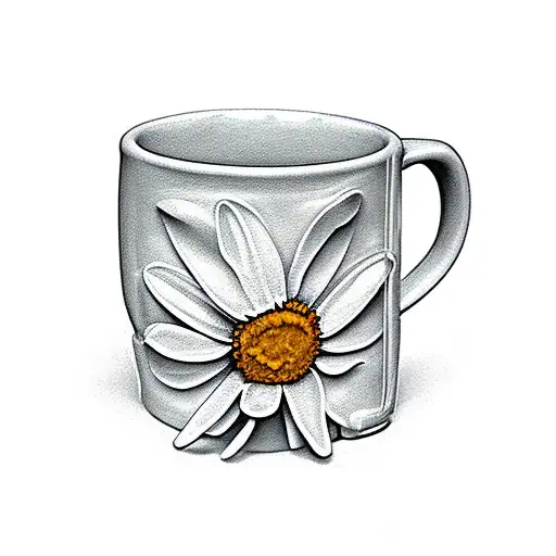 Daisy And Daffodil In A Coffee Mug