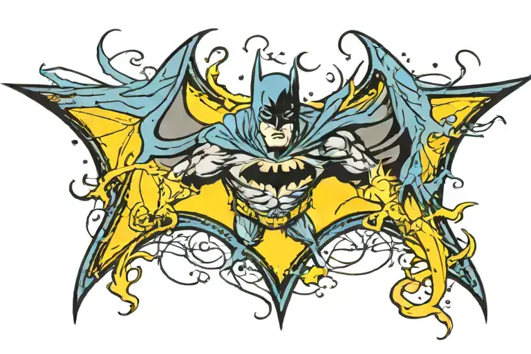 Batman Rises Logo With The Background Blue And Yellow