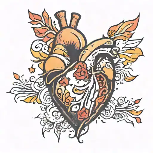 Heart Colored With The Sunset Colors