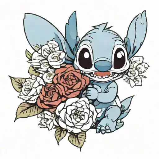 Stitch Holding Flowers Wrapped