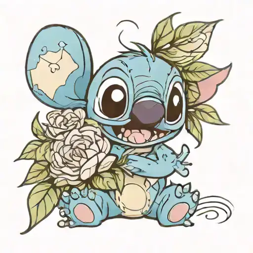 Stitch Holding Flowers Wrapped
