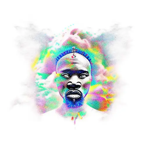 African Tattoo With Clouds