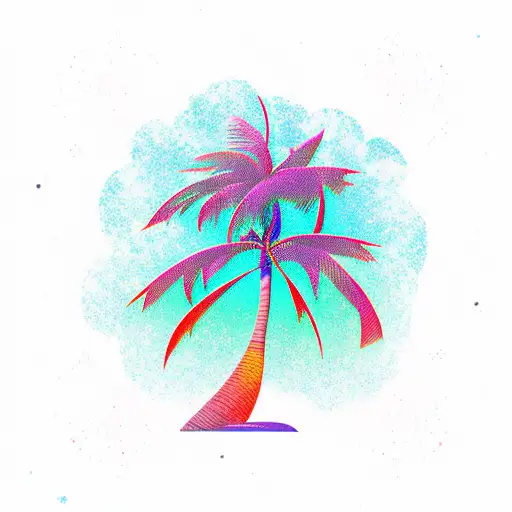 Palm Tree Blowing In Wind