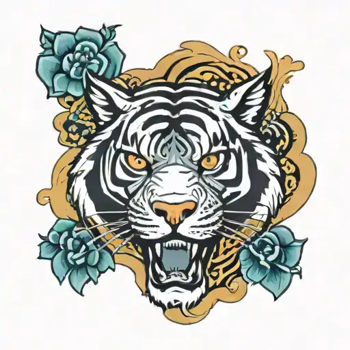Yakuza-style Tiger Tattoo With A Modern Twist Incorporating Elements