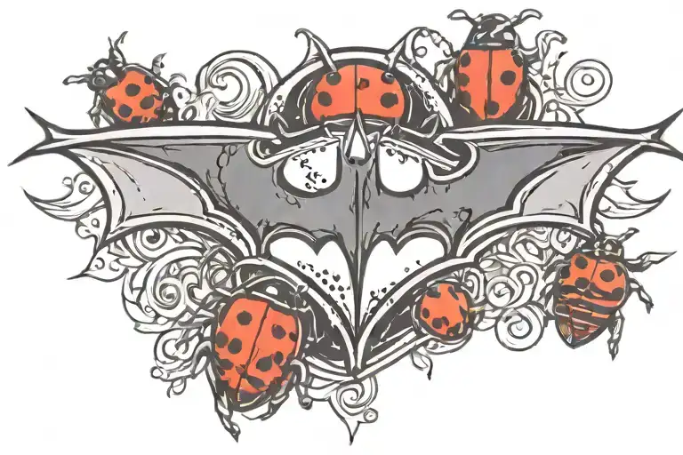 Batman Logo With Lady Bug Inspired