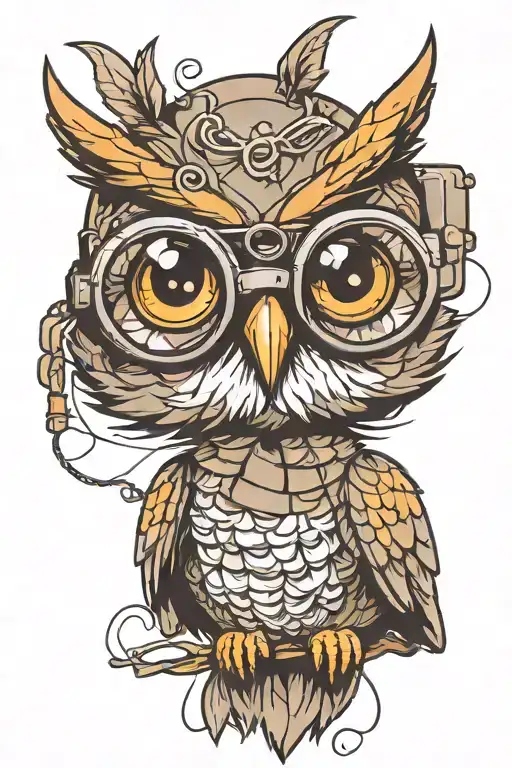 Owl With Square Glasses