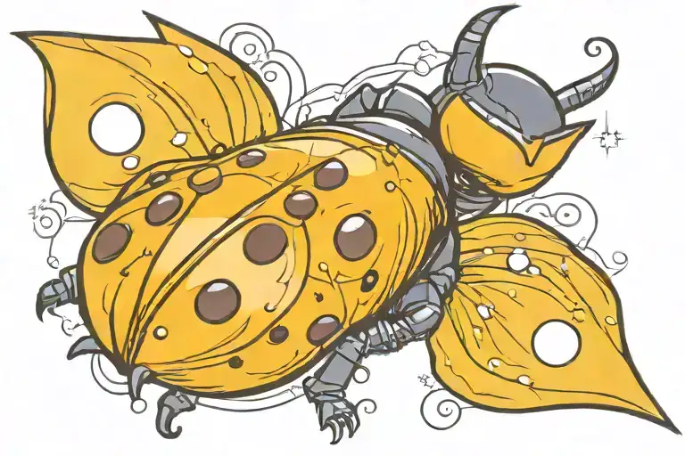 Batman Logo And A Ladybug Perched