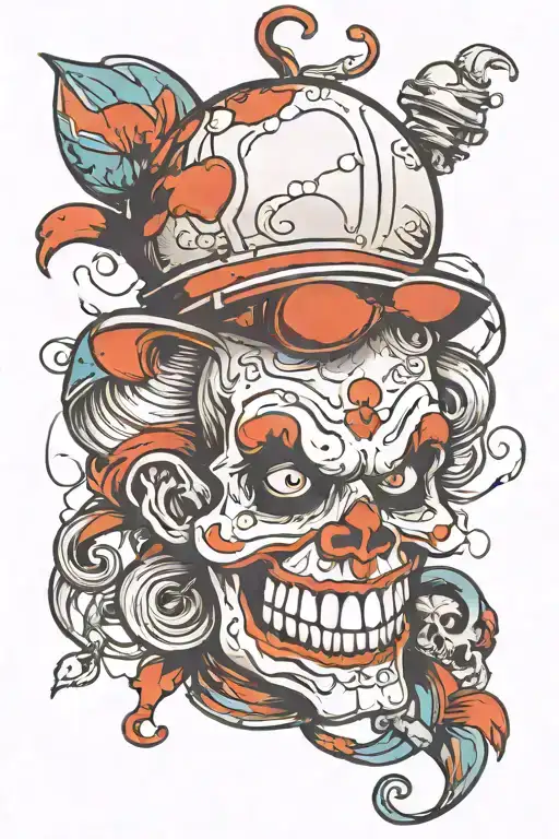 Skull Head Clown Face