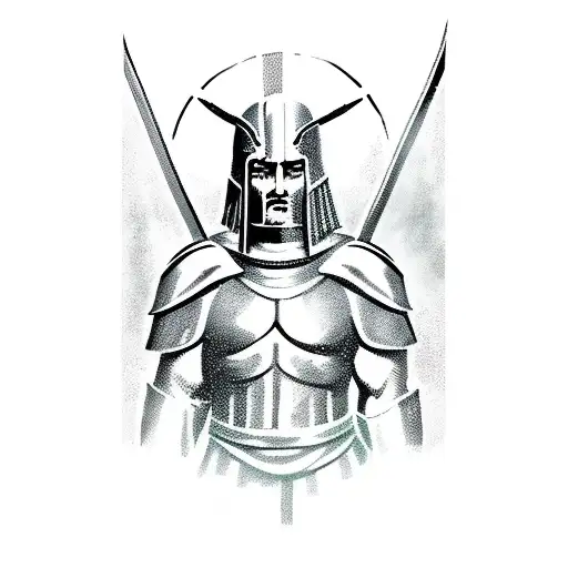 Spartan With Sheild And Spear