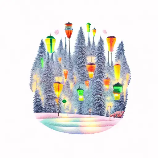 Lanterns In The Forest