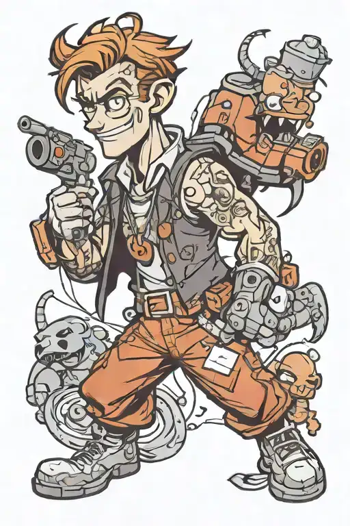 Various Game And Comic Characters Made In Cartoon Style