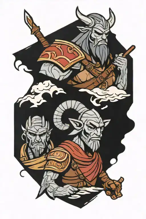 Various Skyrim Characters Made In Cartoon Style