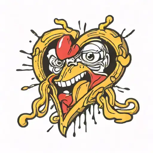 One Cry Heart Old School With 3 Tears Falling In Black