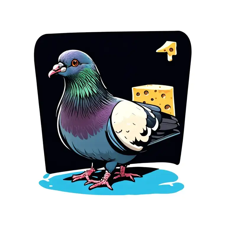 Pigeon Wearing Cheese Full