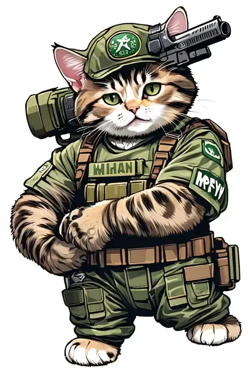 Military Kitty Full Gear With Gun