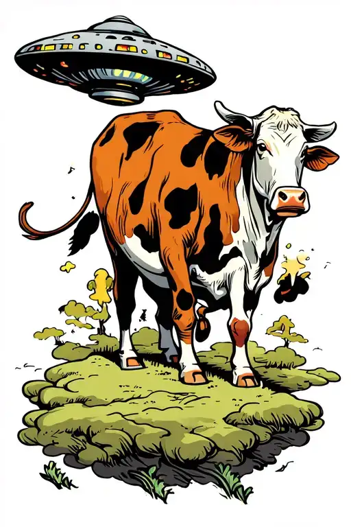 Ufo Abducting A Cow