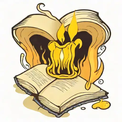 Melting Candle Placed On An Old Book