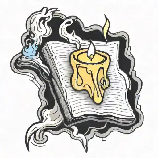 Candle Melting Over A Book