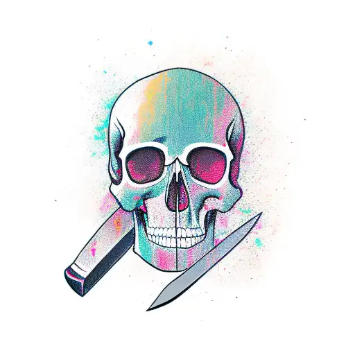 Knife Stuck In Skull