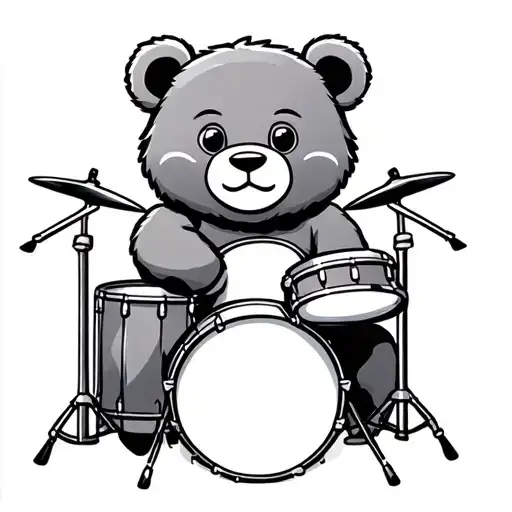Cute Bear Drummer