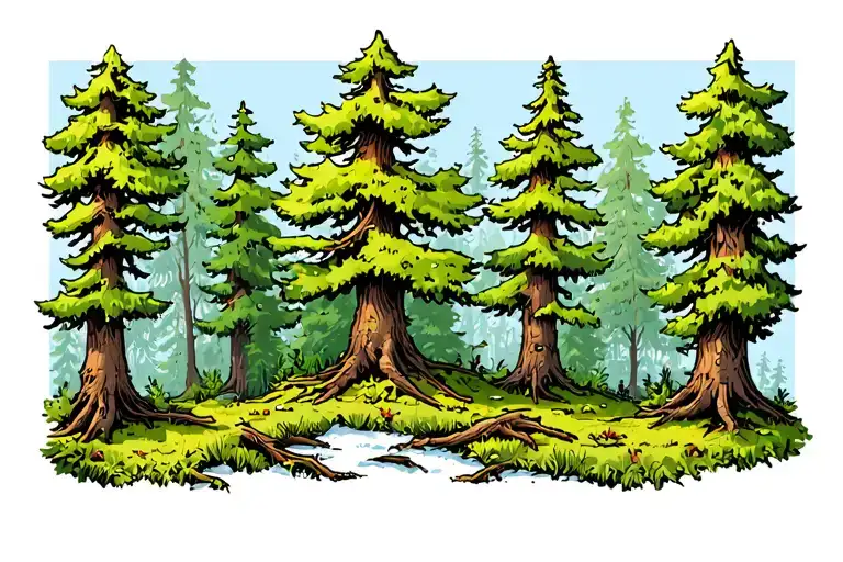 Forest Trees Looking