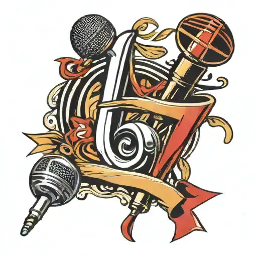 A Microphone And Musical Staff Forming The Shape Of The Delta Sigma Theta Symbol