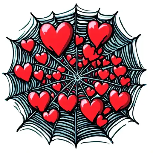 Filler Spider Webs With Many Small Broken Hearts Tangled Up In Them