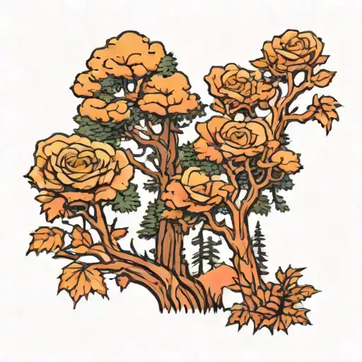 Rose - Sisters - Redwood Trees Colors Sunset