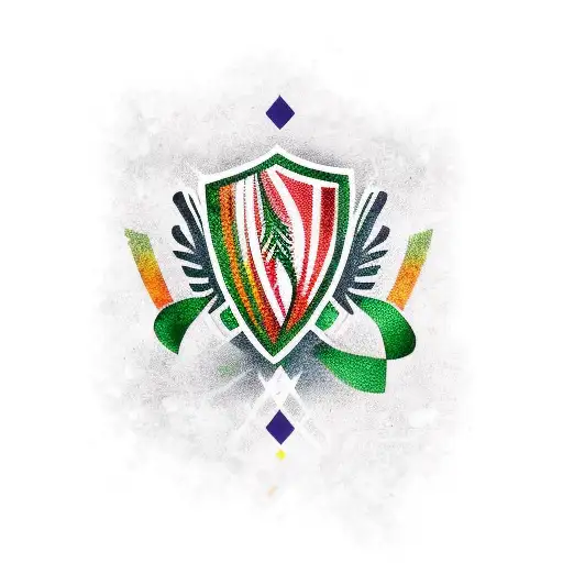 Traditional Style Tattoo Of A Football Trophy With The Fluminense Logo