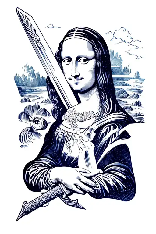 Mona Lisa With A Sword