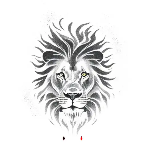 Lion Red Flames Ace Card