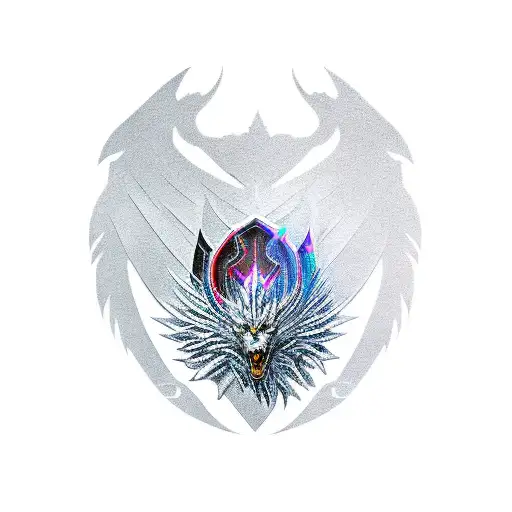 Gothic Shield Eagle Dragon Wolf Crest
