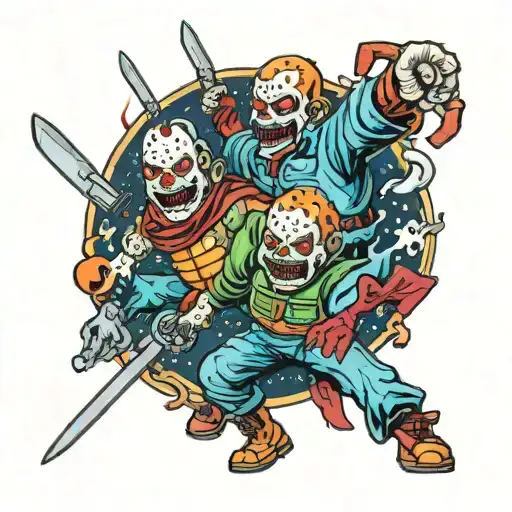 Jason Vorhees Fighting Killer Clowns From Outer Space