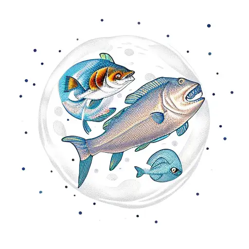 2 Fishes In Moon