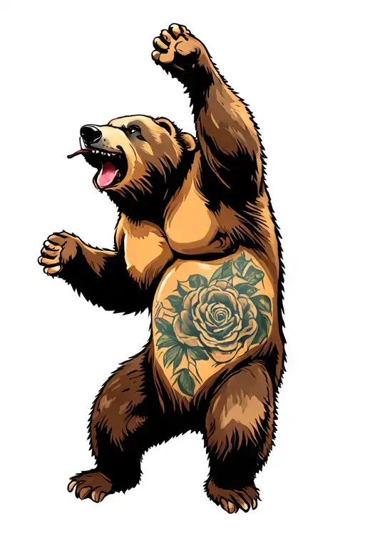 Bear Climbing Up Thigh