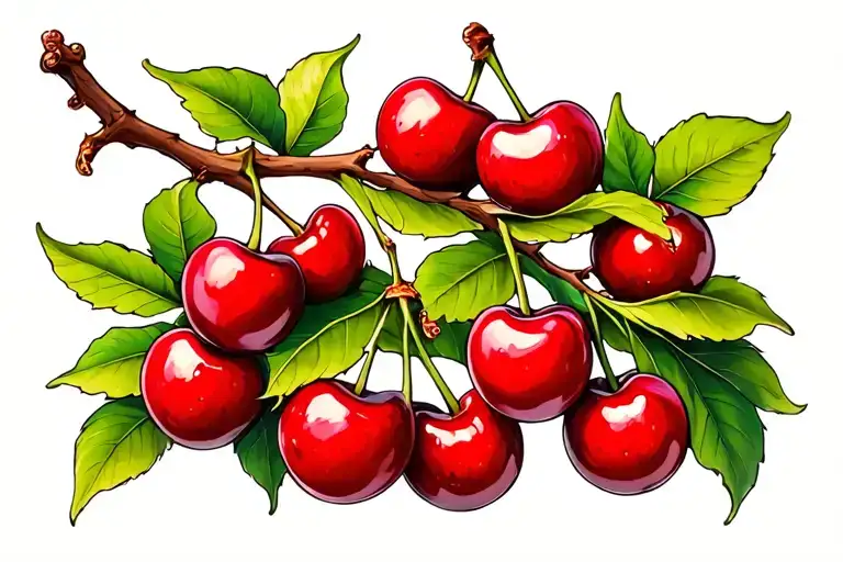 Cherry Fruit Tree Branch