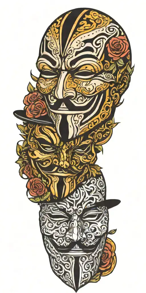 V For Vendetta And Rorschach Mask