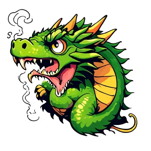 Dragon Eating Poo Smoking