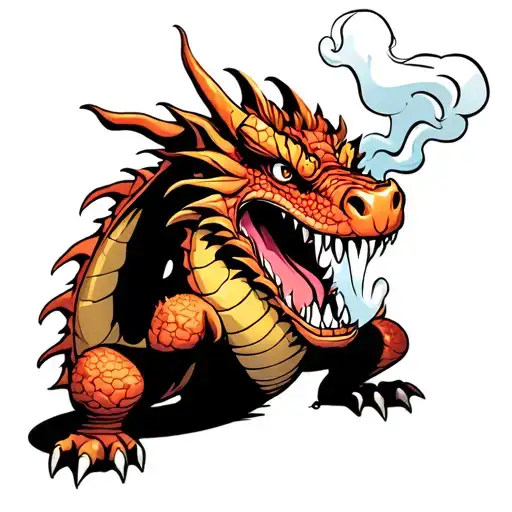 Dragon Eating A Smoking Poop