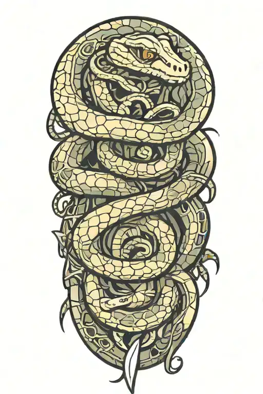 Snake Wrapped Around Bones