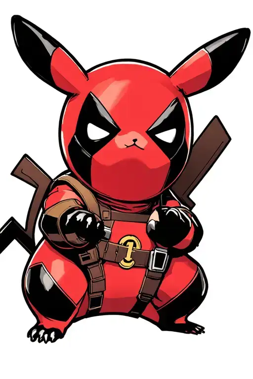 Pikachu Deadpool Full Color