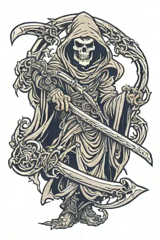 Anime Style Grim Reaper Holding A Scythe