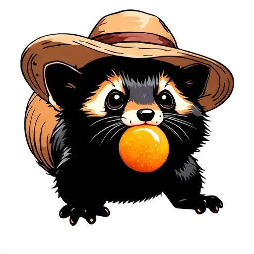 Female Marten Eats Gum-gum Fruit From One Piece And Wears Strawhat